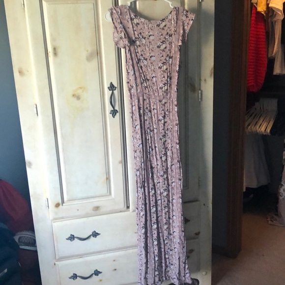 Purple Floral Long Dress - Picture 2 of 3